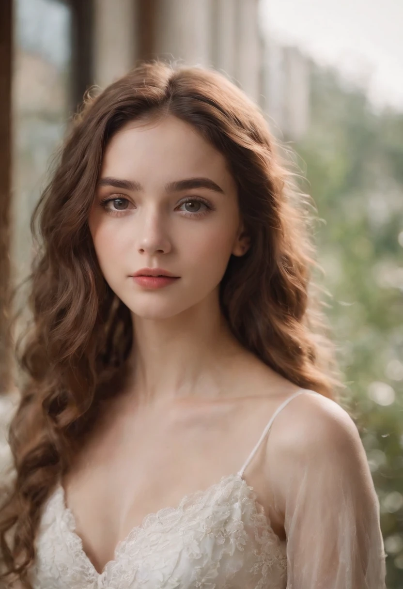 20yr old，Pretty girl，largeeyes，Naturally curly long hair，shift dresses，no bra,  Disney-Pixar Style，Atmospheric film style，Super HD, sexy,