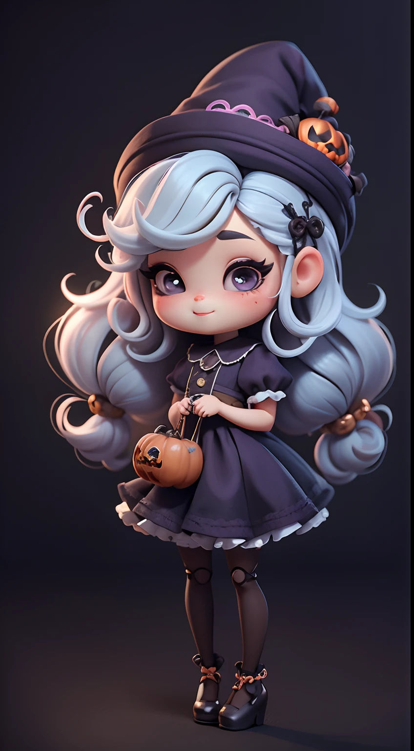 Créez de jolis costumes de poupée de style Chibi Afro Dread avec de jolis thèmes d’Halloween., Chaque pièce a beaucoup de détails et une résolution 8K.. Toutes les poupées doivent suivre le même motif de fond stable et complet sur la photo.., montrer (tout le corps, y compris les jambes: 1.5)

Petites poupées d’Halloween: appelle-la Marina.. Elle doit avoir de petits cheveux violets et bleu pastel.. Vos yeux doivent être grands et expressifs., Il a de longs cils et des joues roses.. Un sourire blanc et délicat. Marina a dû s’habiller en costume., Chapeau de luxe. Elle devrait apporter des décorations d’Halloween.. Don't forget to add details to your vêtements., Comme des boutons et des sacs., Jolies chaussures N&#39;oubliez pas d&#39;ajouter des ombres., Texture et détails dans les cheveux, vêtements, Appareils électroménagers d’Halloween, Pour les rendre plus mignons et charmants..