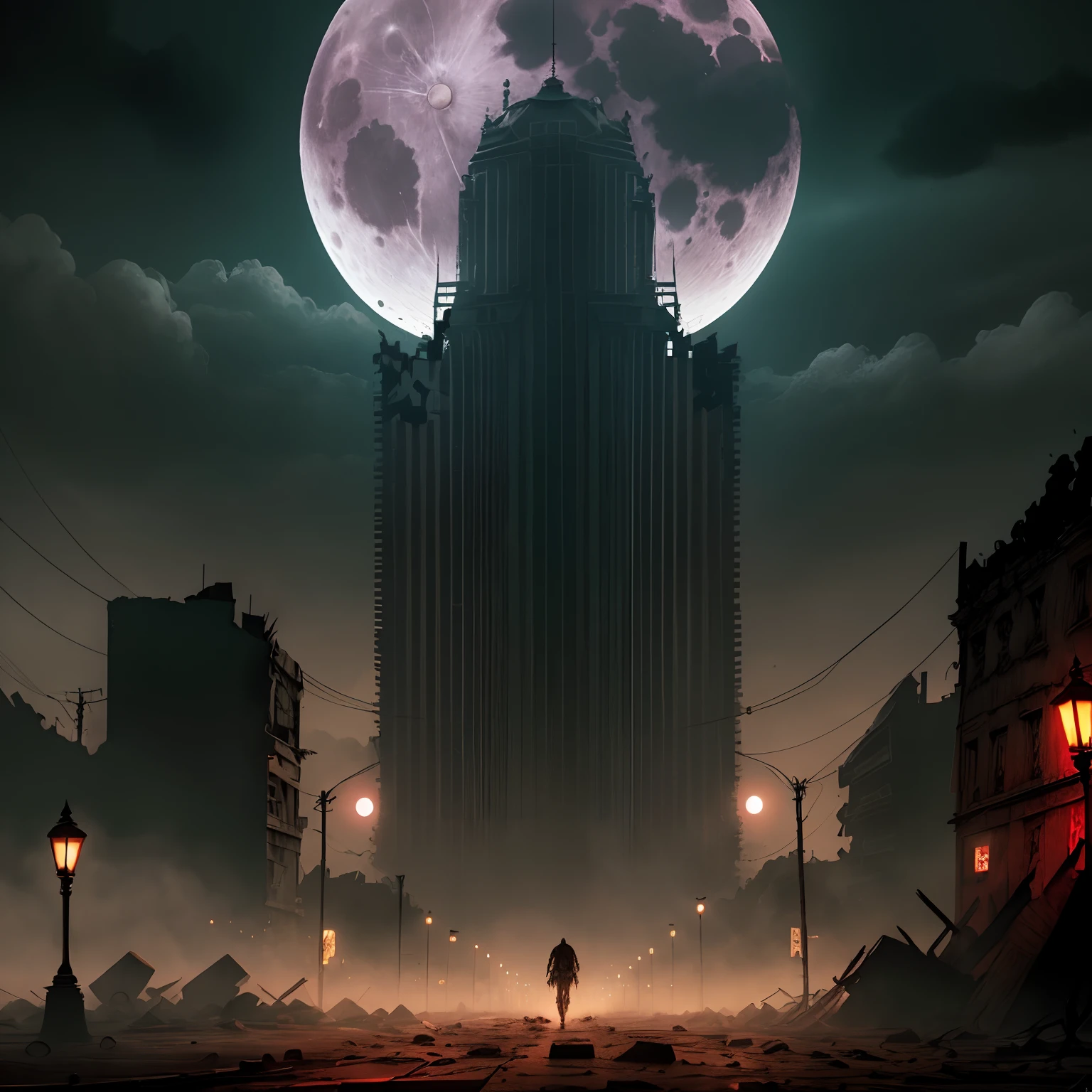 bloody moon,Lua de sangue, Wrecked City, zombies