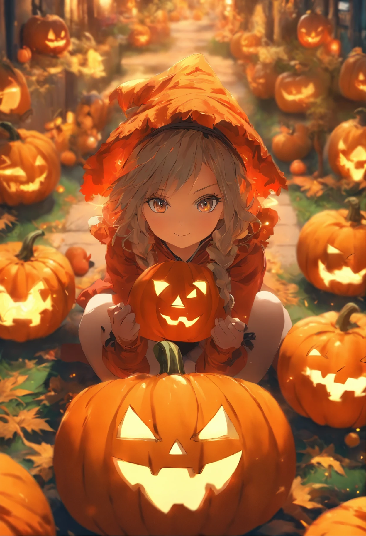 anime girl with a cat hat holding a pumpkin, halloween art style, anime style 4 k, anime art wallpaper 4 k, anime art wallpaper 4k, anime wallpaper 4k, anime wallpaper 4 k, anime art wallpaper 8 k, 4k anime wallpaper, halloween theme, gothic maiden anime girl, hd anime wallaper, 4 k manga wallpaper, nightcore