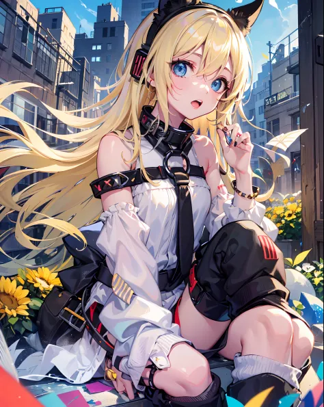 Kagamine rin  , vocaloid , kagamine rin  (cabello de color dividido:1.3), hermoso cabello rubio , hermoso cabello negro, colas g...