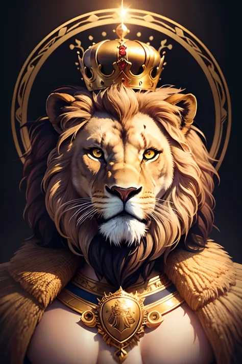 create a logo featuring a lion with a crown. PNG image without background