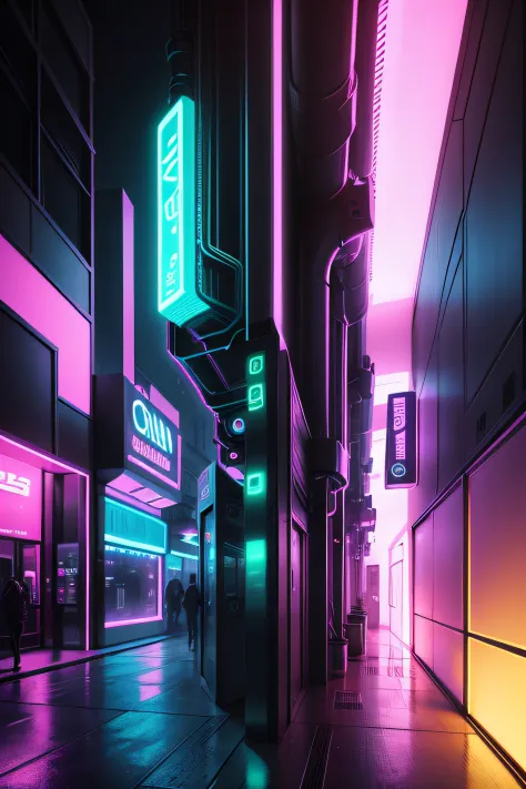 Neon scene, cyber, background, no character