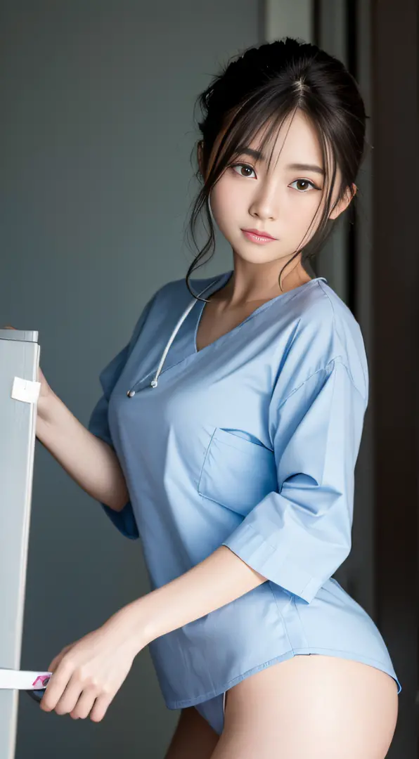 hightquality、​masterpiece、ultra res、a beauty girl、cute girl face、hospitals、nurse、Wearing nurse clothes、full bodyesbian、Famous actresses of Japan、very beautiful face、A sexy
