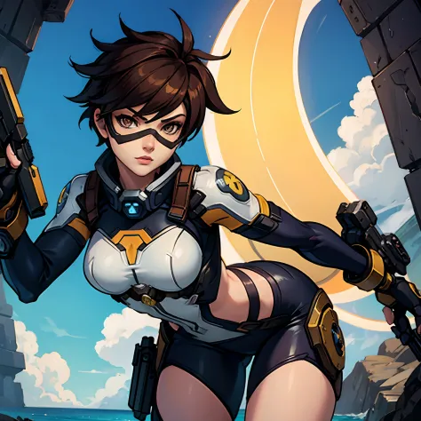 Tracer from overwatch in a sexy pose