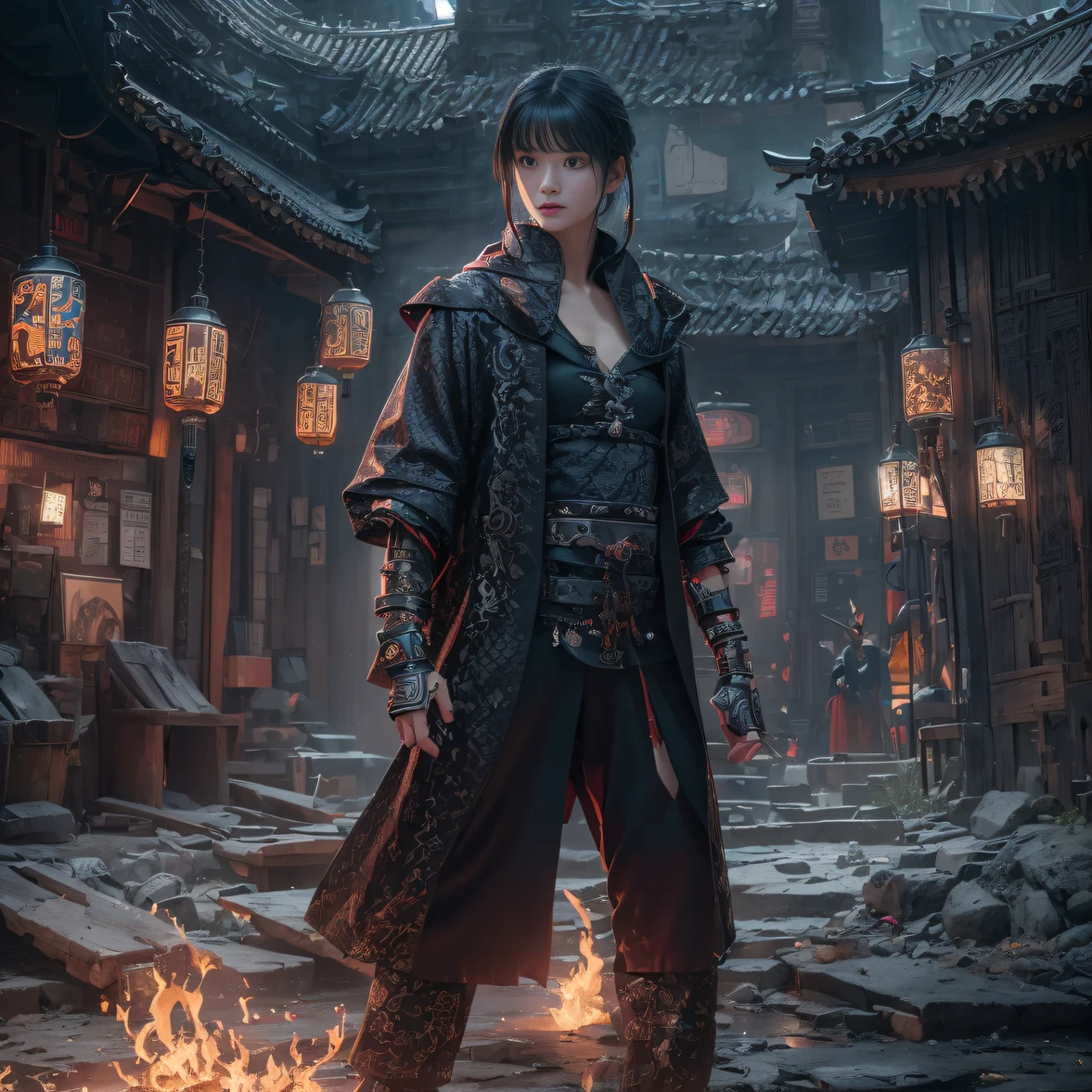 (Masterpiece, Best quality), 1girll, Black hair, Glasses, cyberpunk, 独奏, waist-high, Sexy appearance，Trailer poster effect（Explosive ruins）My eyes are full of confusion，He clenched his fists，Rush up，Deliver a fatal blow to your opponent，full bodyesbian，Full Body Male Mage 32K（tmasterpiece，k hd，hyper HD，32K）Flowing black hair，The campsite is cluttered，zydink， a color， patriot （Doomsday ruins）， （Linen batik scarf）， Angry fighting stance， looking at the ground， Batik linen bandana， Chinese python pattern long-sleeved garment， （Abstract propylene splash：1.2）， Dark clouds lightning background，Flour flies（realisticlying：1.4），Black color hair，Flour fluttering，Background fog， A high resolution， the detail， RAW photogr， Sharp Re， Nikon D850 Film Stock Photo by Jefferies Lee 4 Kodak Portra 400 Camera F1.6 shots, Rich colors, ultra-realistic vivid textures, Dramatic lighting, Unreal Engine Art Station Trend, cinestir 800，Flowing black hair,（（（Male mage））），The male mage was furious，Trailer poster effect，Xiaoyi、Mu Ling、Autumn lotus、with a cold、Kazumi、Dai Yun、Yajing、Mengjie、Ling Wei、Midland、Panhai、Yan Ying、Security forces、Aim for、Zhou utumn butterflies、Qianyi、anjou、Shi Rui、Mountain geese、Youling、Incense、Xiaolan、White glow、Jade Mountain、Cold shock、Autumn Cui、Summer Willow、As it is、yinan、Shuyi、Emerald peach、Send Yao、romatic、Ask Willow、Phantom peach、It's Han again、Drunken butterflies、Also green、Lion rock、Listen to celery、New、Easy to coincide、Nian Yun、Xiaoling、Jing Qiande、Xia Rong、His man、Tender silk、Autumn white、Ice Ann、Autumn white、southerly、Drunken Mountain、Zhou Tong、The condensation of the ocean、violet、Ling Qing、deactivated、Aoan、Proud、The first butterfly、Substitute celery、Poetry Frost、bilingual、Stone willow、Summer Willow、Whitening、每个女秘书起一个独特的名字😀 我来想想哈，For example, Mengyao、Kexin、Siqi、jiayi、wanting、Yajing、Yuwei、YU Yan、Feathers、Shin-yeon、Mengjie、Lizzy、Jingwen、Yuechan、Changxi、Midland、wanting、Xue Xian、Yajing、Huixi、hand、YU Yan、Sang Yu。These names are all good，You can choose the one