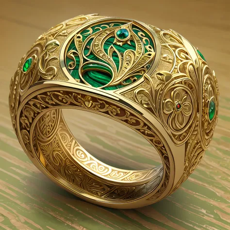 Masterpiece，highest  quality，(Nothing but the ring)，(No Man),Supreme Ring，Peacock element carving，This is（Supreme Lord of the Ri...