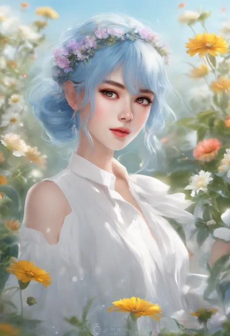 (Masterpiece), (Best quality), (Ultra detailed),(Disheveled hair),(illustration), (1girll), (Fashionable clothing), standing, Fashion model, view the viewer, (interview), (Simple background),Beautiful detailed eyes, Delicate beautiful face, Floating,(High ...
