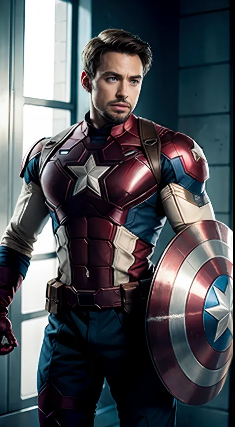 Captain America in iron man costume