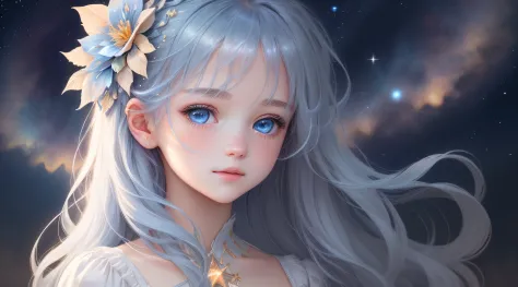 {{best quality}}, {{masterpiece}}, {{ultra-detailed}}, {illustration}, {detailed light}, {an extremely delicate and beautiful}, a girl, {beautiful detailed eyes}, stars in the eyes, messy floating hair, colored inner hair, Starry sky adorns hair, depth of ...
