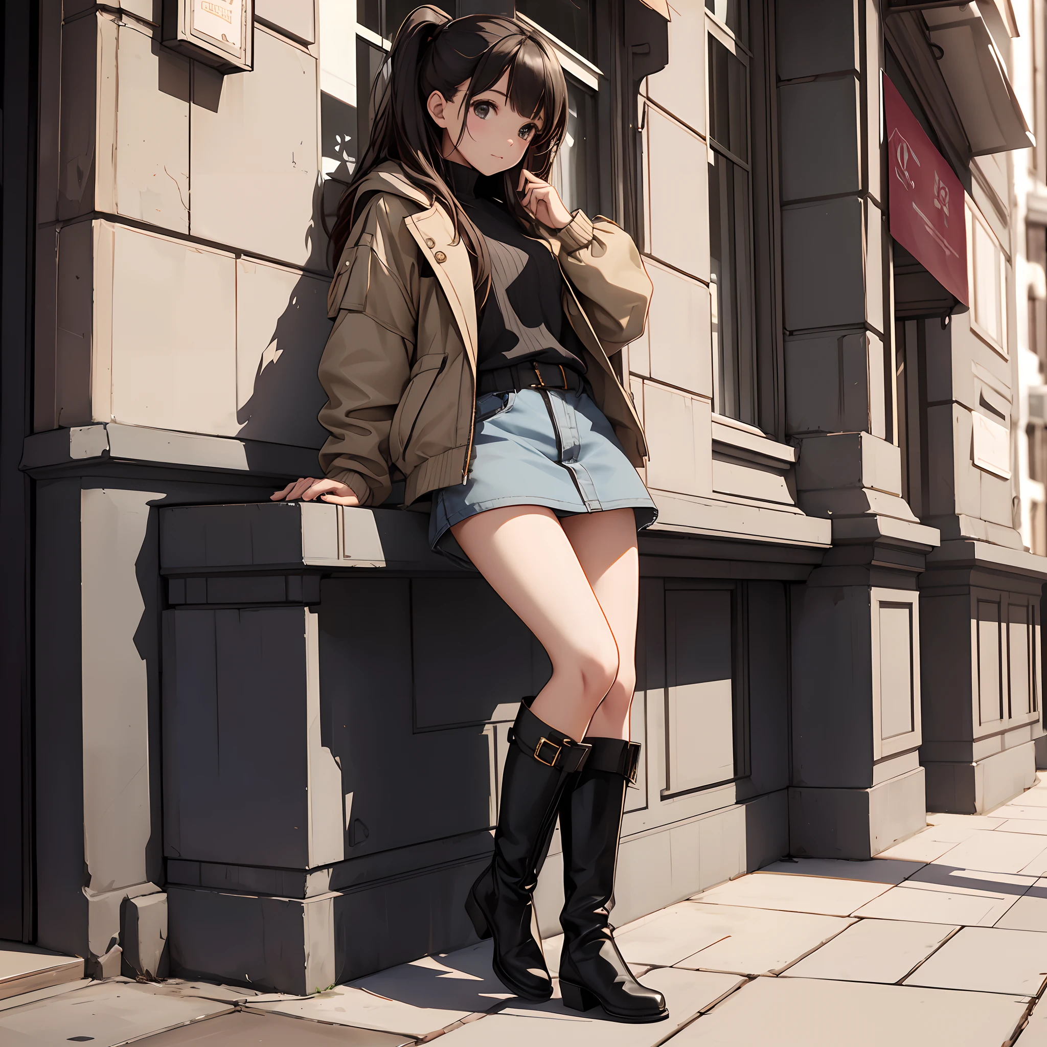 Cute girl mainly wearing boots