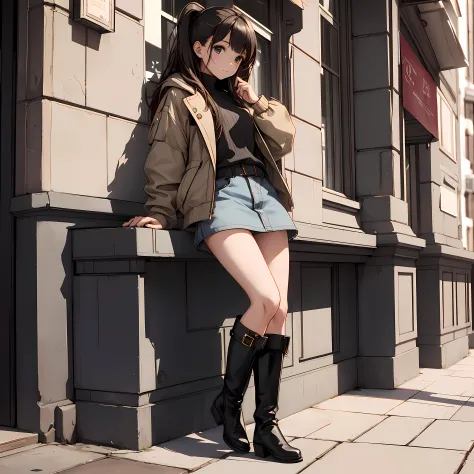 Cute girl mainly wearing boots