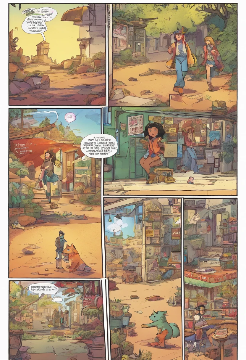 A comic page with a cartoon of a woman and a man in a cowboy outfit -  SeaArt AI