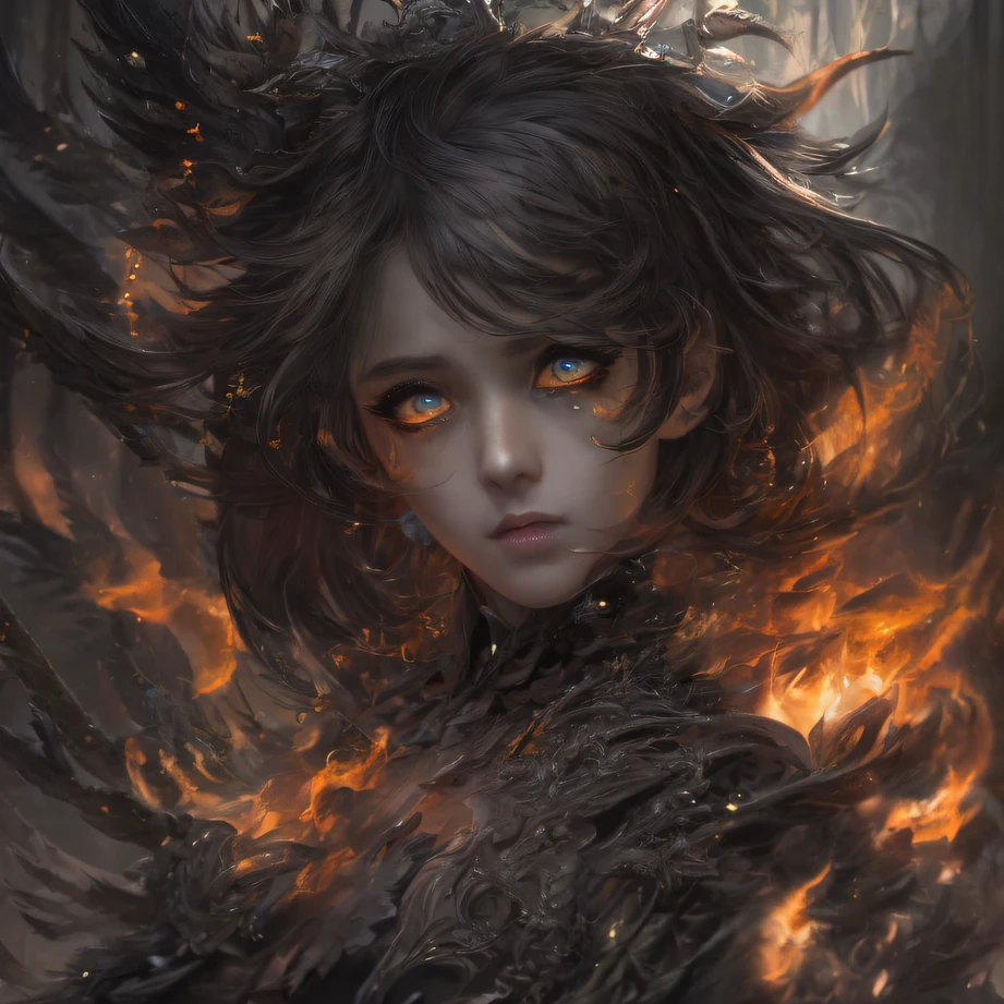 1girl,solo,masterpiece, best quality,fantasy,dark,shadow,
face is important,boy is important,eyes are important,rThe character is the main body of the work,(upper body),
flames,ruins, swirling magic,