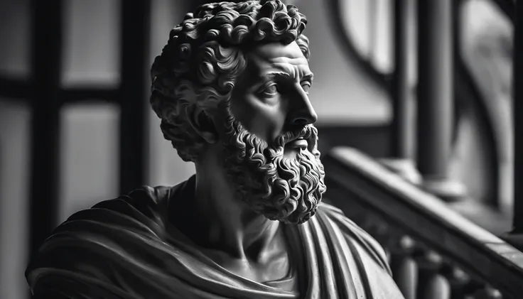 A Portrait Statue Of The Stoic - Seaart Ai