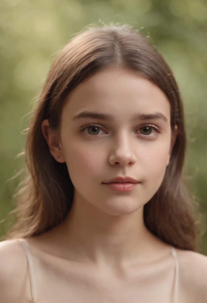 A close up of a young girl with long hair and a white top - SeaArt AI