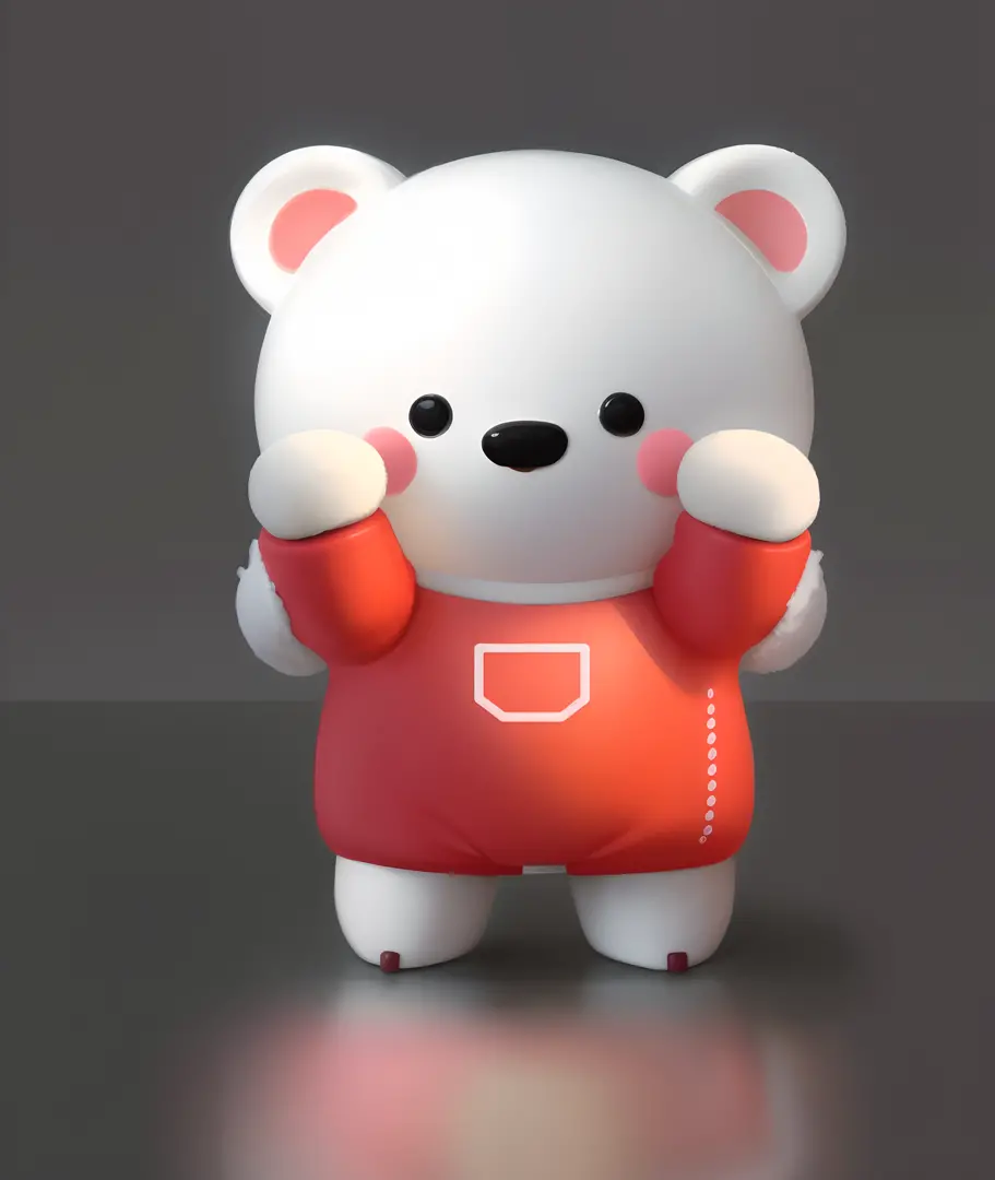 There is a white bear，Wear a red shirt，wearing a pink blouse, cute 3 d render, Cute! C4D, 3D model of a Japanese mascot, soft 3d render, cute character, in style of baymax, toon render keyshot, Cute cartoon character, 3 d render stylized, an animated chara...