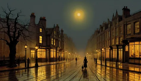 john atkinson grimshaw style halloween night