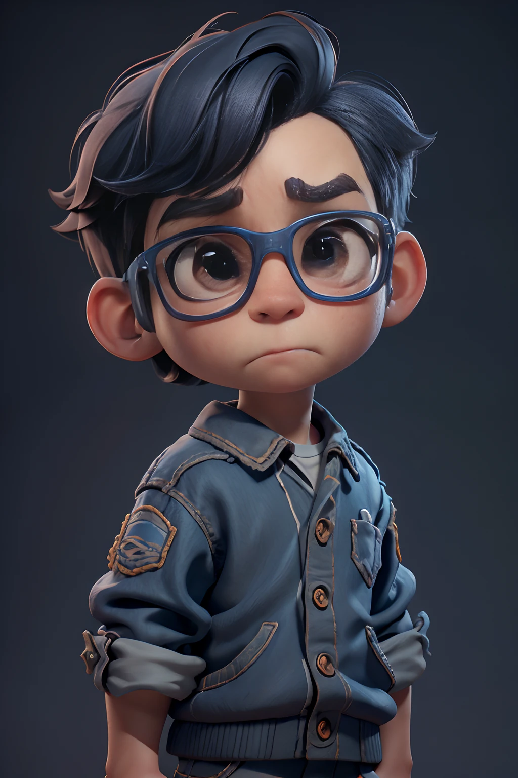 A close up of a cartoon character wearing glasses and a jacket - SeaArt AI