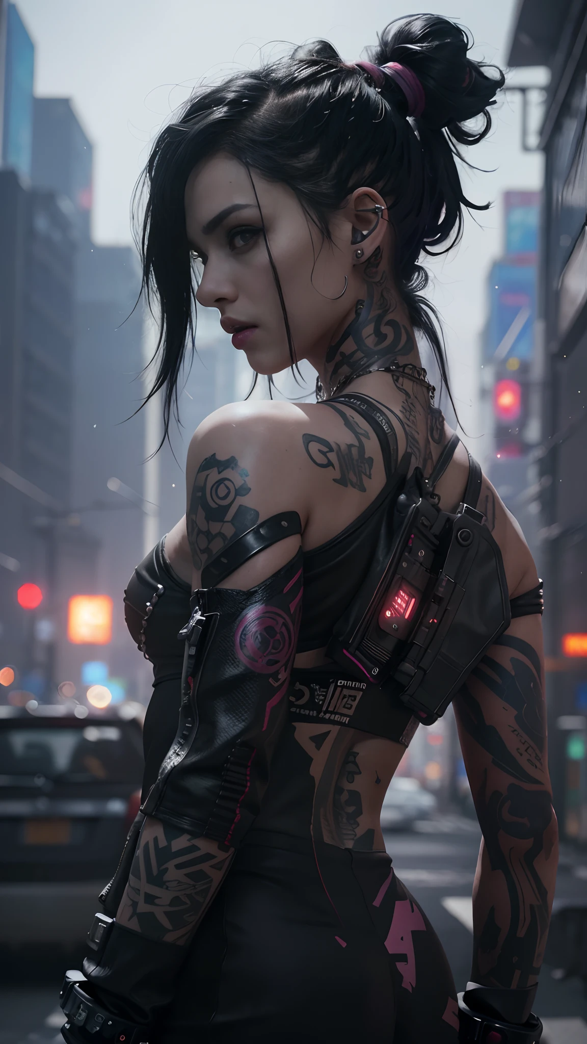женщина с татуировками на теле и татуировкой на руке, cyberpunk реалистичный girl, реалистичный cyberpunk, female cyberpunk реалистичный girl, потрясающие обои, искусство на тему киберпанка, цифровое аниме-арт в стиле киберпанк, арт-стиль киберпанк, красивая девушка в киберпанке, jet black haired девушка киберпанк, девушка киберпанк, 4k реалистичный wallpaper, ((высшее качество, 8К, шедевр: 1.3)), 1 девочка, (8К, Необработанное фото, Лучшее качество, шедевр:1.2), (реалистичный, photo-реалистичный:1.37),