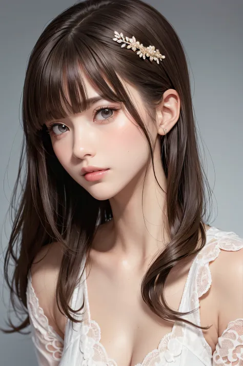 (masutepiece:1.3), High resolution, ultra-detailliert, the Extremely Detailed CG Unity 8K Wallpapers, Realistic, Photorealsitic, Raw photo, beautifull detailed face, pale skin, realistic glistening skin, Detailed Cloth Texture, detailed hair texture, Perfe...