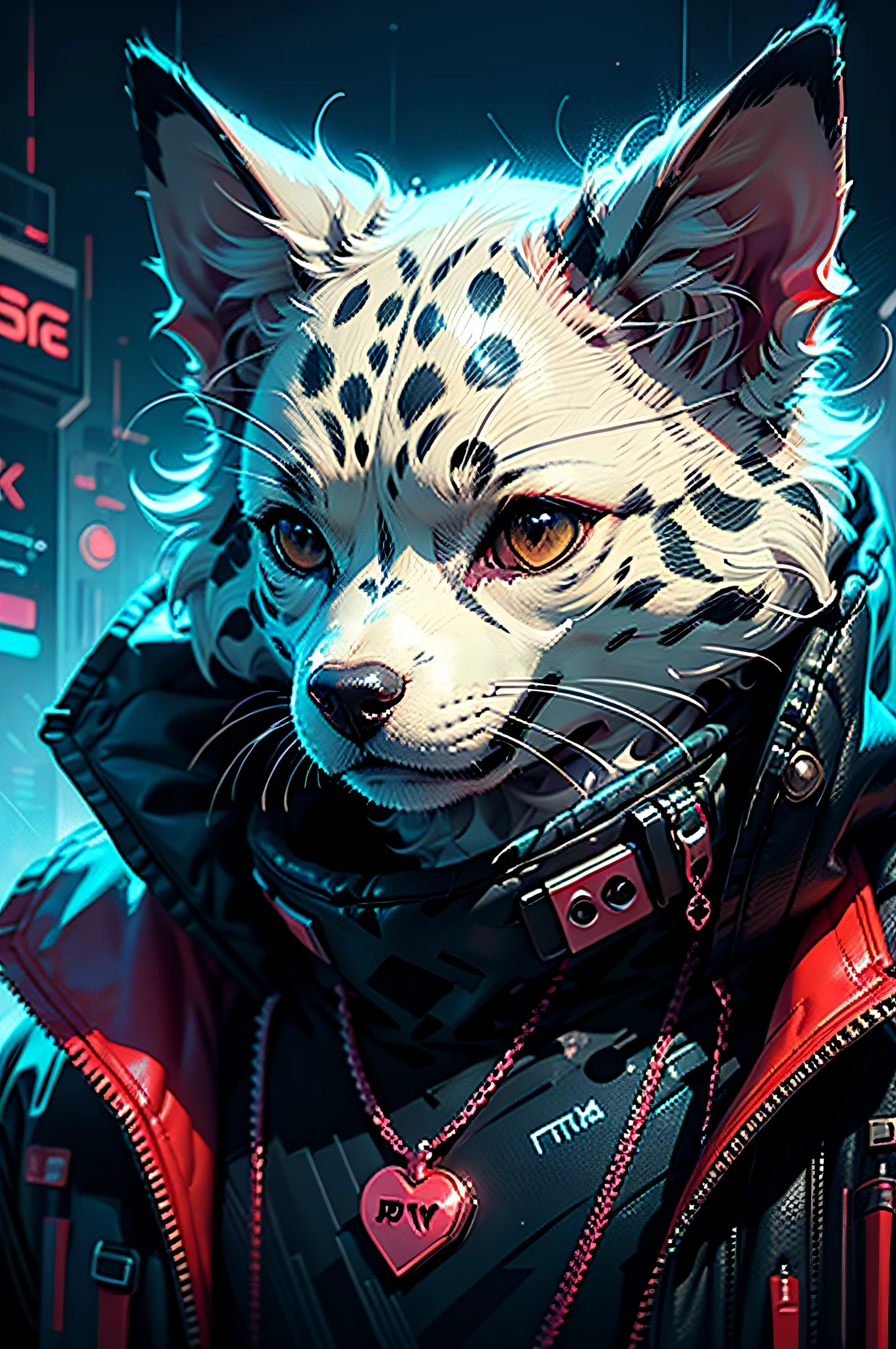 Perro dálmata cyberpunk