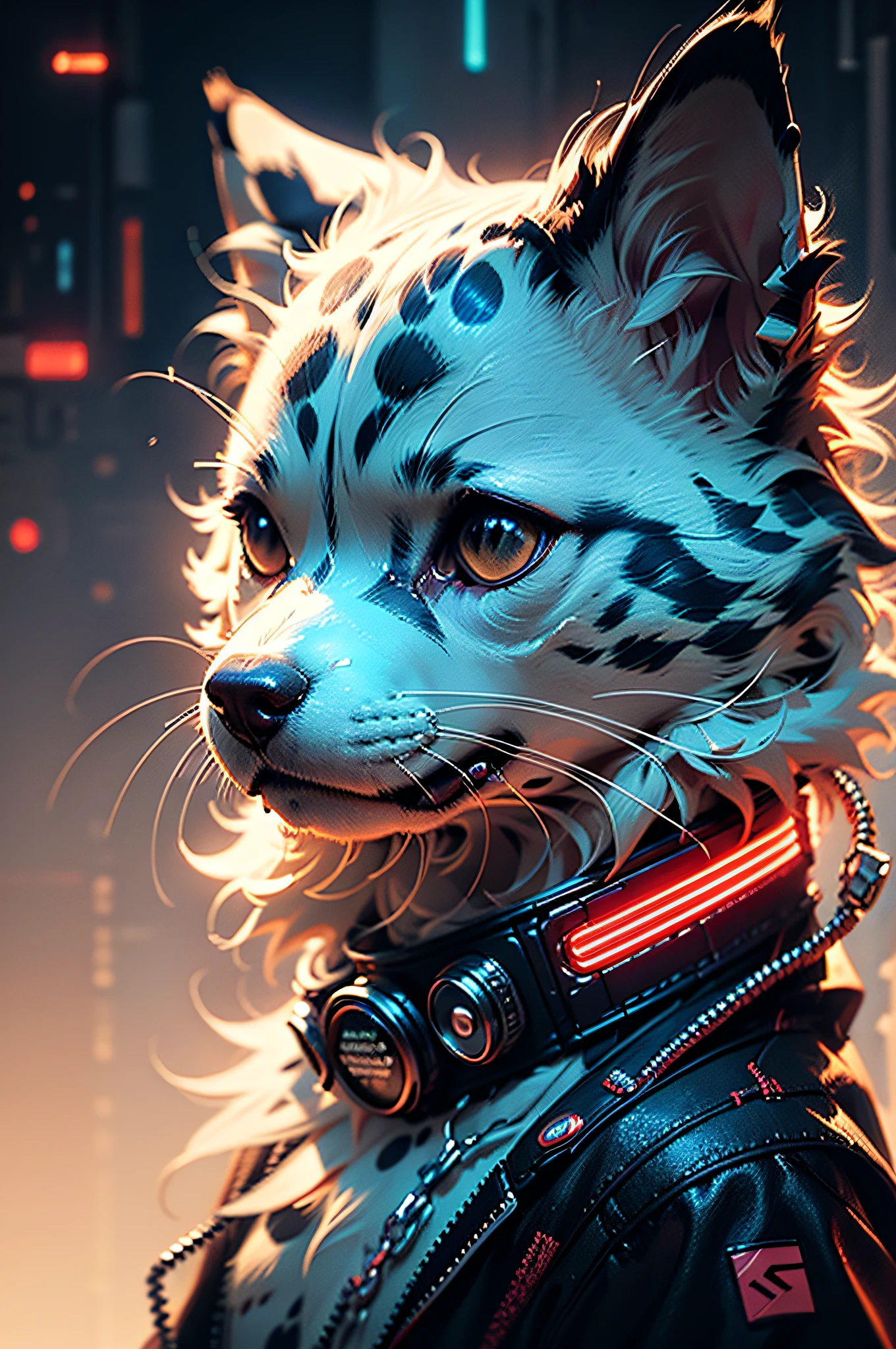 Perro dálmata cyberpunk