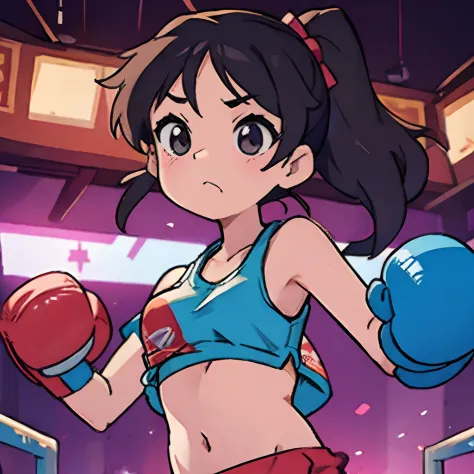 boxing　Little Girl　a navel　animesque