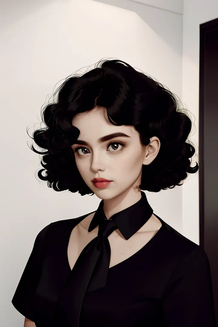 a 1girl, body complet, very detail, a lot of details, very extremely beautiful,  ((tmasterpiece)), (short neck-length hair, curl...