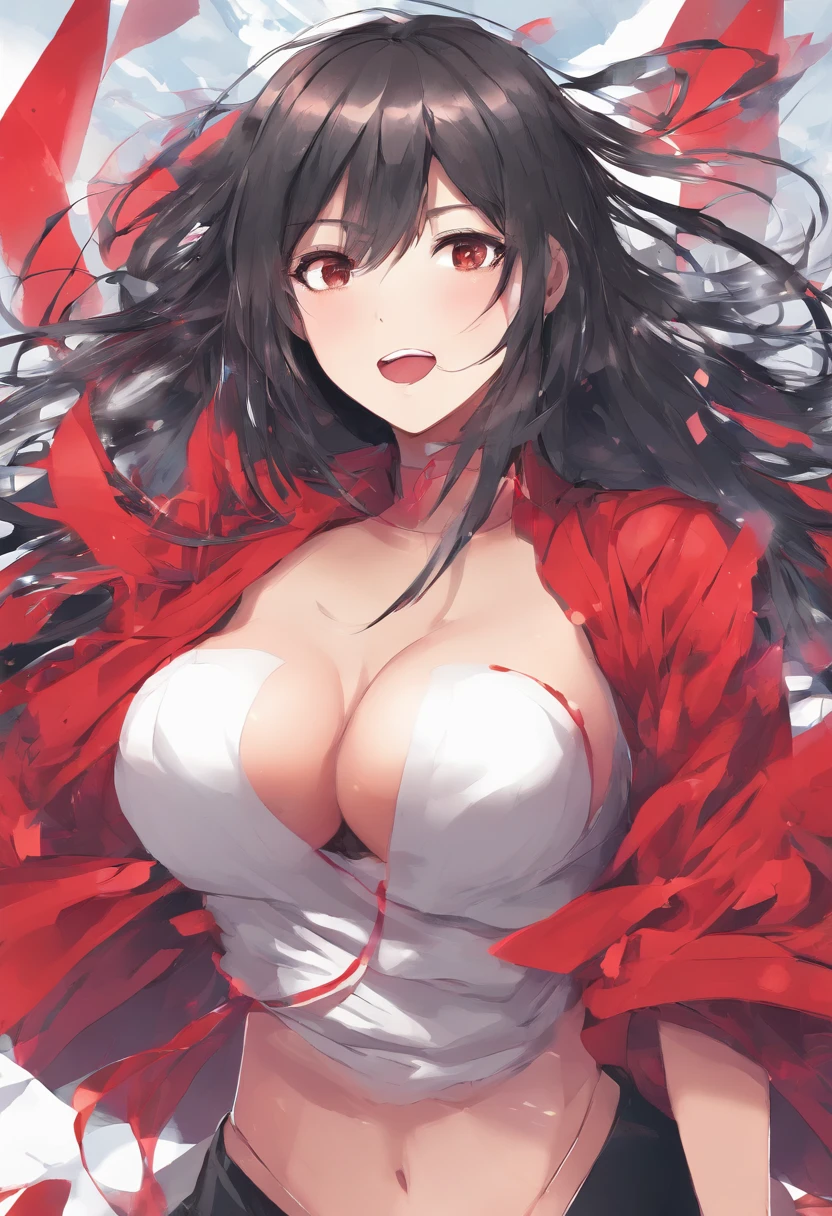 Growing giantess girl tall bursting clothes ripped ripping rip giant breasts  busty bulging moaning embarrassed red blushing scared hiding adorable -  SeaArt AI