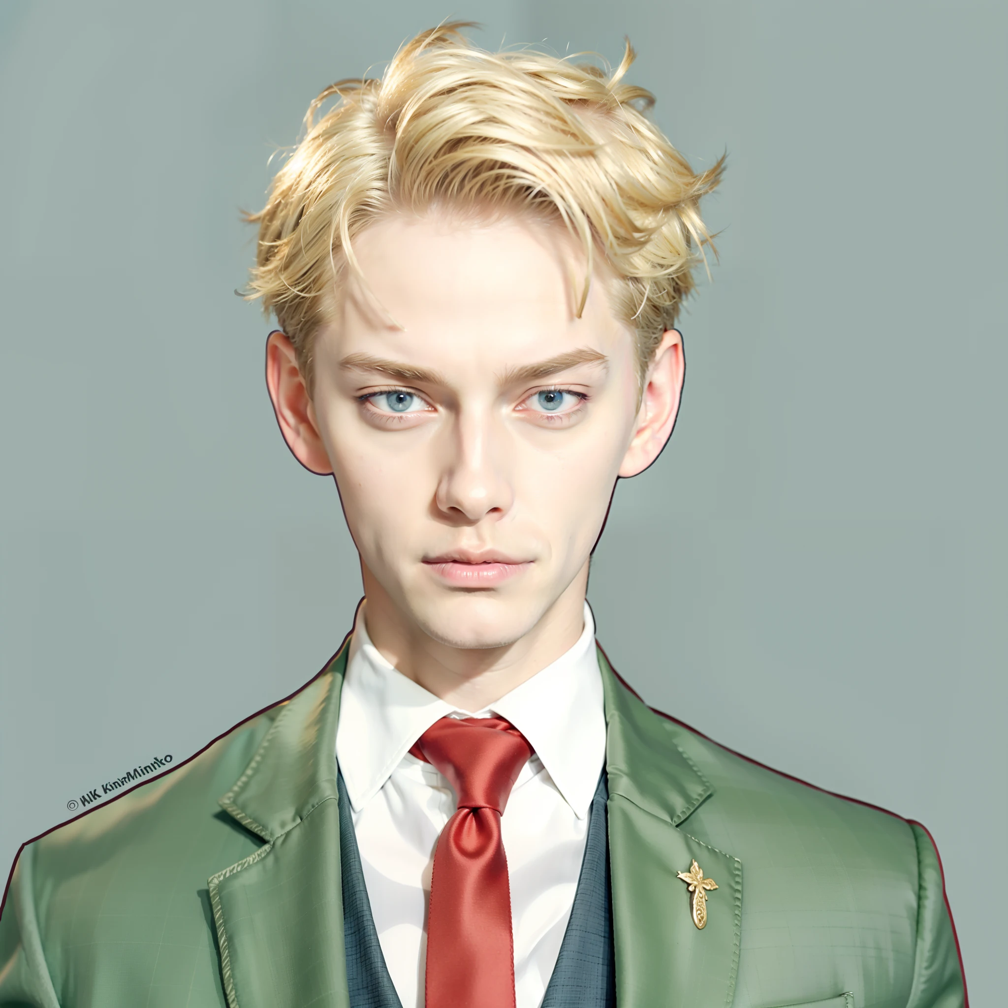 1boy with blonde hair and a red tie, loid forger, tall guy with blue eyes, handsome man, High quality image, masterpiece, detailed hair texture, detailed skin texture, detailed cloth texture, 8k, add fabric details, ultra detailed skin texture, ultra detailed photo, skin pores, cloth details, high skin details, realistic hair details