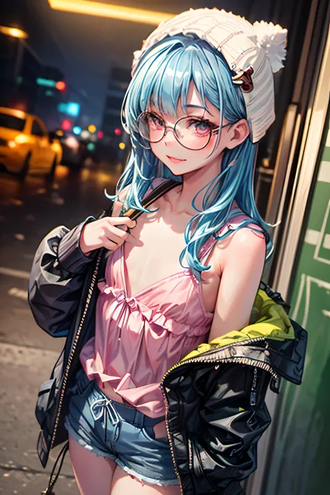 vibrant colors, (masterpiece), (realistic), (best quality), (ultra-detailed), amazing, 1boy, femboy on a walk, trip club, neon l...