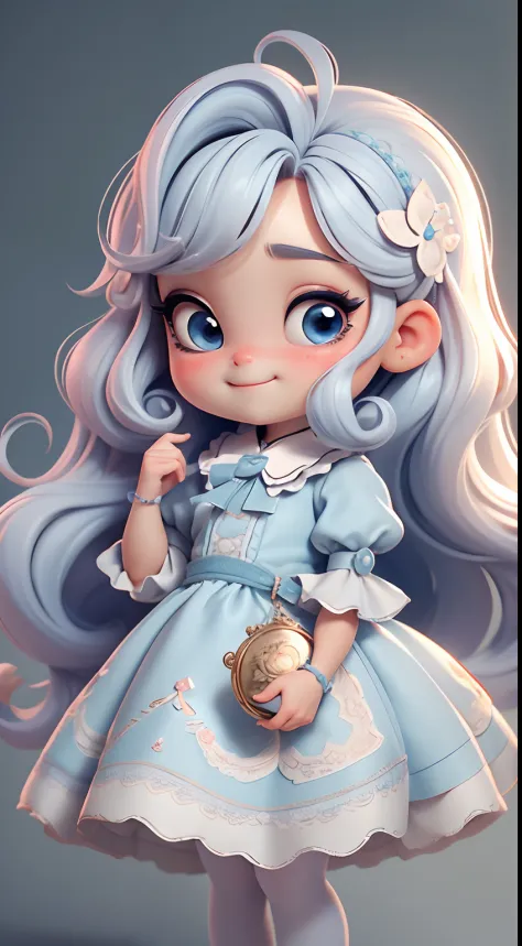 Create a loli chibi version of the Alice character in an 8K resolution.

Boneca Chibi Alice: She should look adorable and cute, Keeping the iconic elements of the original character. A Alice chibi deve ter um rosto redondo com olhos grandes e brilhantes, l...