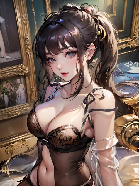 ((Finest quality)),(超A high resolution),(ultra-detailliert),(Meticulous portrayal),((Best CG)),(Finest works of art),Ultra-Precision Art,The art of astounding depiction, (1人の女性:1.5),((appearance々Sexy Lingerie:1.8)),appearance々Hairstyles,