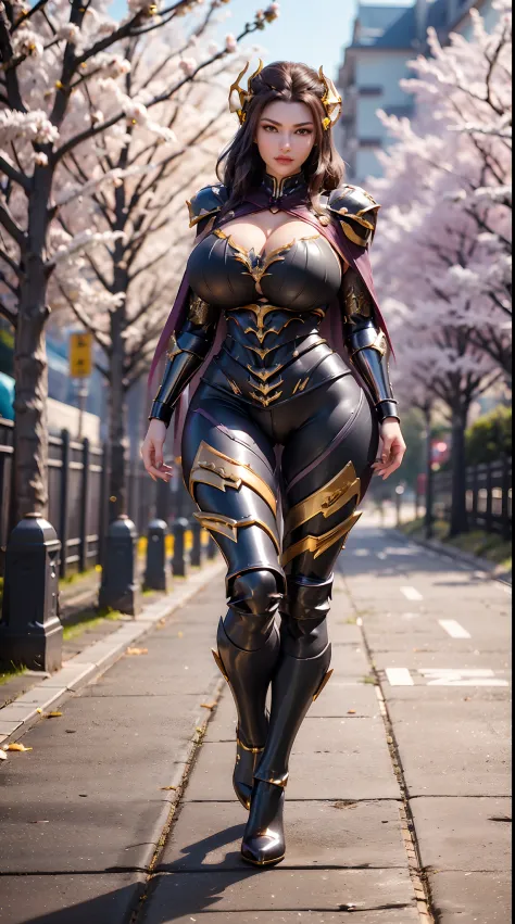 1GIRL, SOLO, (dark hair, hair gold ornament), (HUGE FAKE BOOBS:1.3), (dark-purple), (DRAGON MECHA BATTLE ARMOR, ROYAL CAPE, CLEAVAGE, SKINTIGHT YOGA PANTS, HIGH HEELS:1.5), (GLAMOROUS BODY, SEXY LONG LEGS, FULL BODY:1.5), (FROM FRONT, LOOKING AT VIEWER:1),...