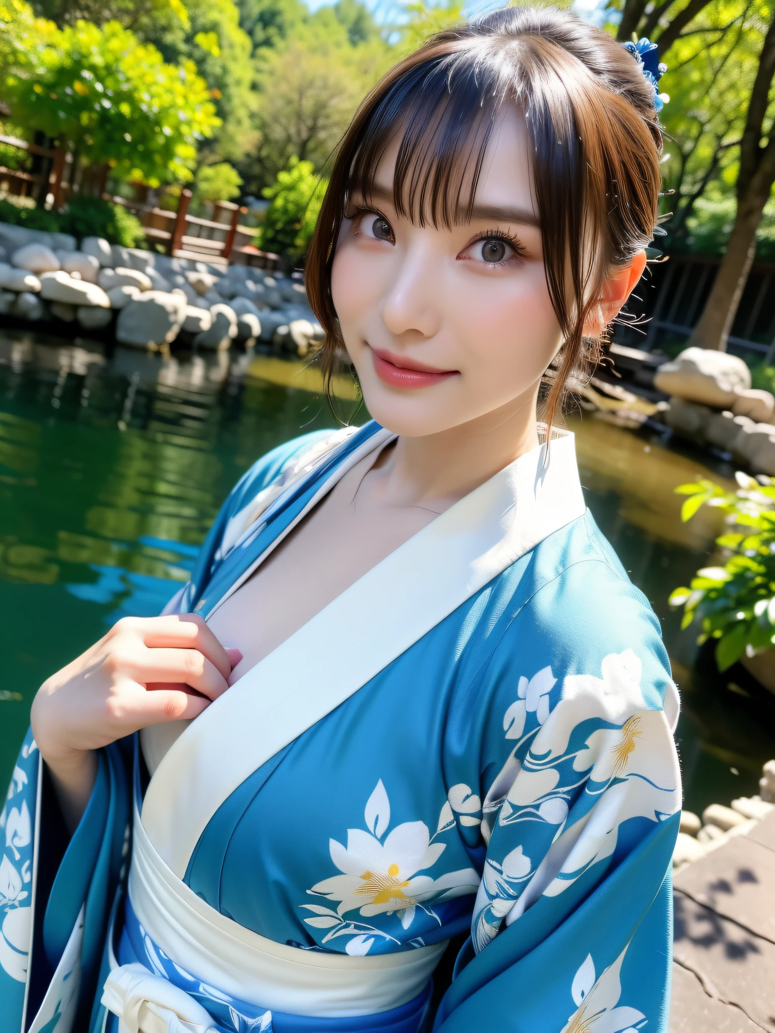 Close up photo of a girl、shorth hair、Wearing a kimono、Hot spring in the background、Natural hot springs
Highest Quality、realisitic、Photorealsitic、(intricate detailes:1.2)、(delicate detail)、(ciinematic light、best quality backlight)、Clear Line、foco nítido、Lifelike face、Detailed face
Unity 8K Wallpapers、超A high resolution、(Photorealsitic:1.4)、looking at the viewers、Colossal tits、