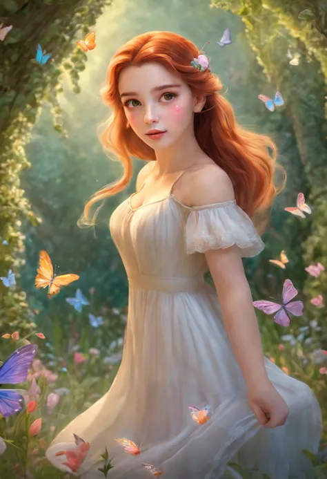 1girl, solo, full body, (masterpiece:1.21), (best quality:1.2), colorful, (illustration:1.2), (cinematic lighting:1.1), (bare shoulders:1.21), (collarbone:1.21)
In this whimsical and fantastical garden, the scene is illuminated by a rainbow of (colorful fi...