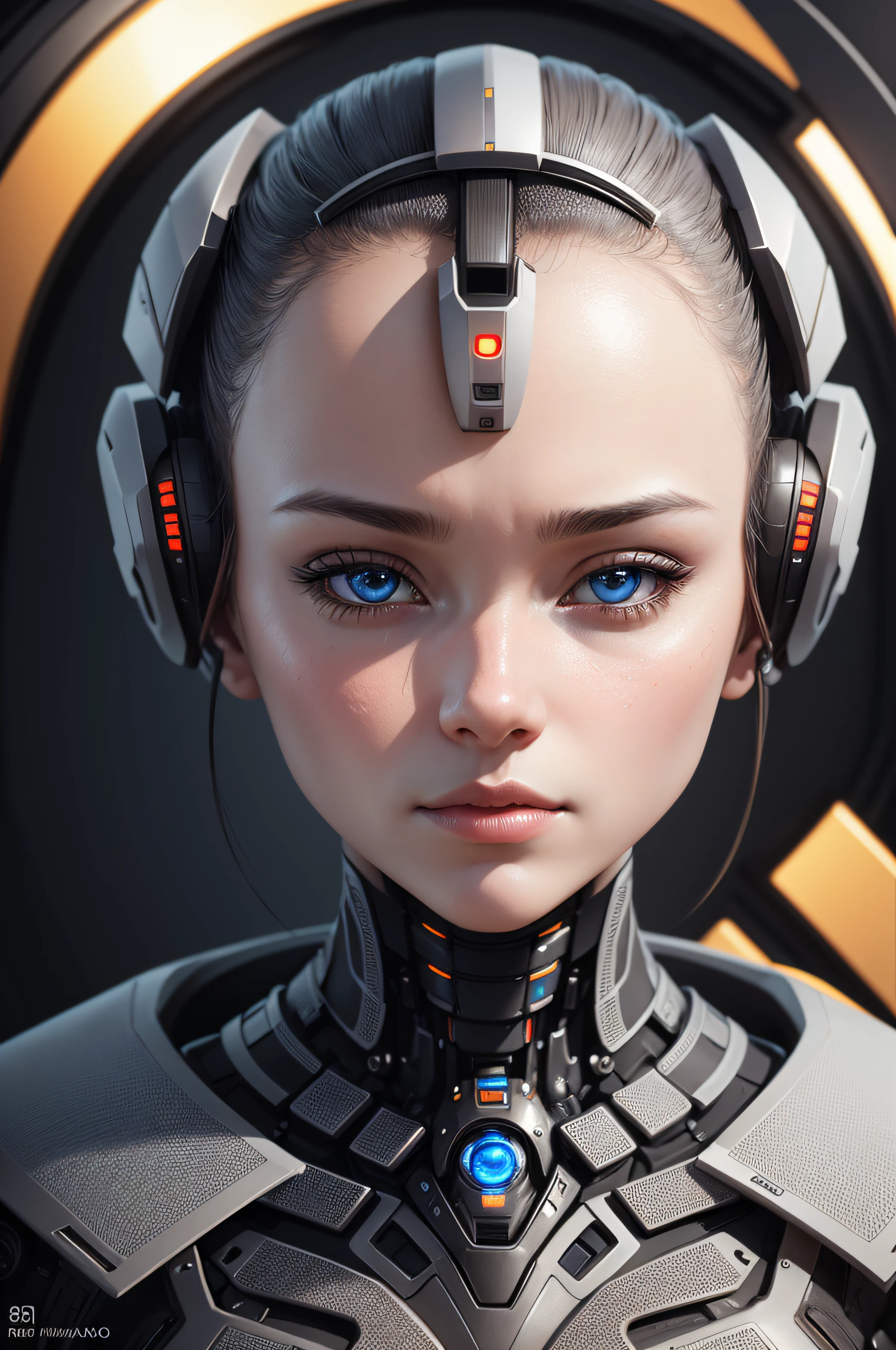 robot, woman, humanoid features, detailed, AI design, image generation, text-to-image, facial expression, realistic, high resolution, 8k, robotic face, human-like, expert design, artificial intelligence, advanced graphics, synthetic image, cutting-edge, futuristic, intricate features