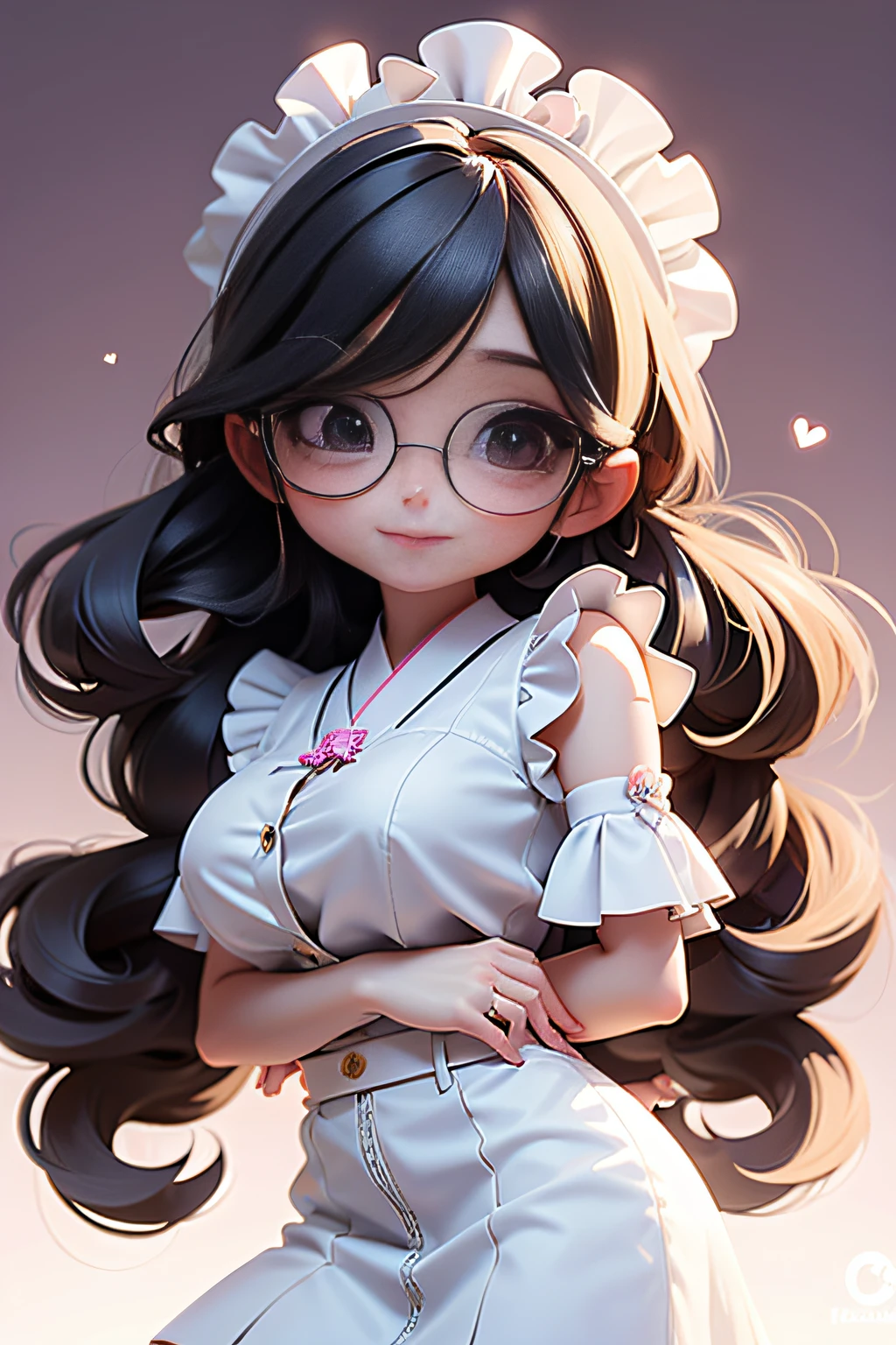 Anime - style image of a woman with glasses and a dress - SeaArt AI