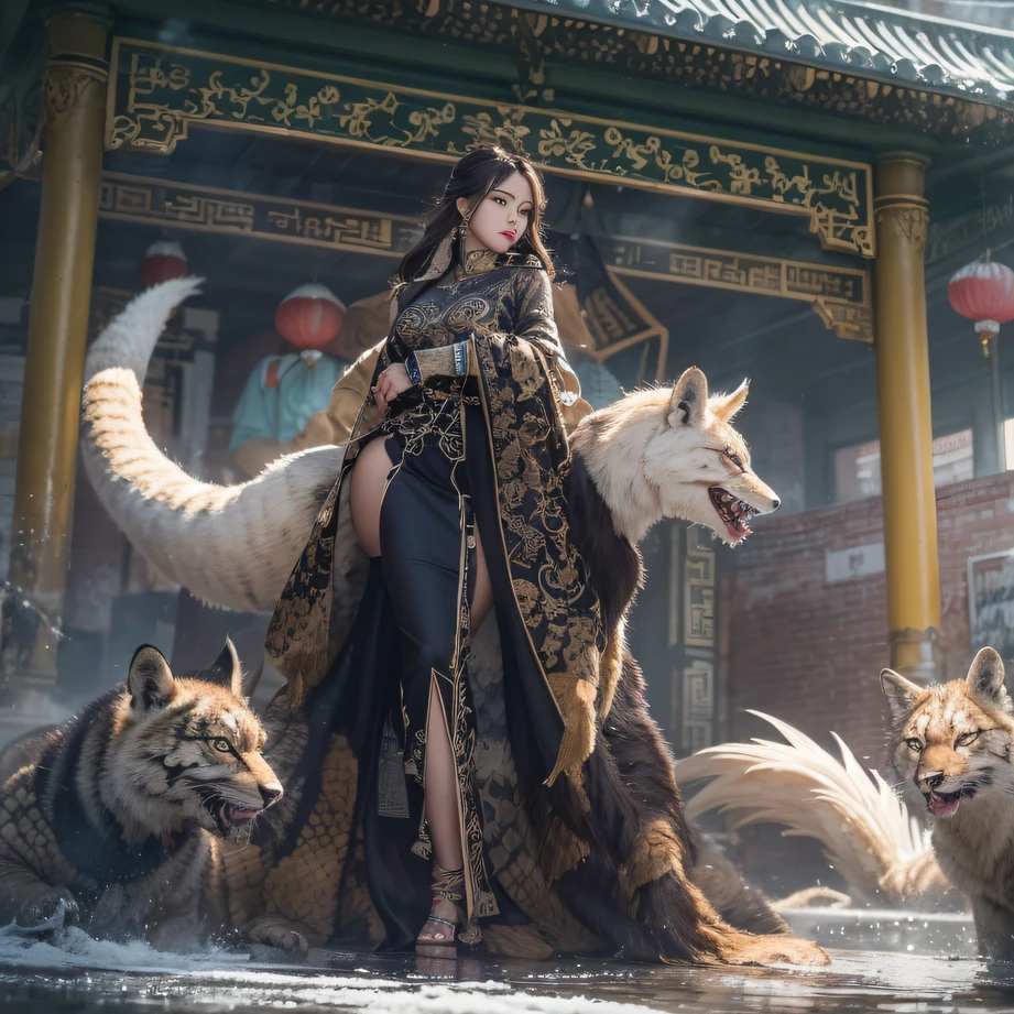 cgsociety cinématographique,，scène de combat、Gros seins chinois、Pittoresque、trois Royaumes、humain、100 personnes、Vue macro au téléobjectif、des combats intenses、haut niveau de détail、morceau de masséter、NSFW，or, Soie noire, Chemise en gaze de soie à manches longues，Gilet à séchage rapide，Pull en lin，Cape Python，Renard volant à neuf queues en fourrure de flamme ivoire，Snowflake sky dark or sulphur damask snakeskin chest protection，Protège-jambes transparent écailles de dragon en tulle diamant rouge，Étang vert foncé，vue de face，Pure transparence，Portez des gants de boxe，La glace est perméable aux gaz，Filmer la lumière et l&#39;ombre，Panorama ultra grand angle，Extrêmement heureux，La texture de la vraie personne est délicate，Fort impact visuel，hyper-détaillant，Fille de rêve，Visage raffiné，jolis yeux，，Cheveux noirs flottants soufflés par le vent，haute saturation，Zhou Xiaotong，clair comme de l&#39;eau de roche，Bon sens du point de vue，Effets de lumière et d&#39;ombre，16K lisse，Lumière réfléchie par la surface，Composition panoramique，corps entieresbienne，face au public，ne regarde pas le spectateur