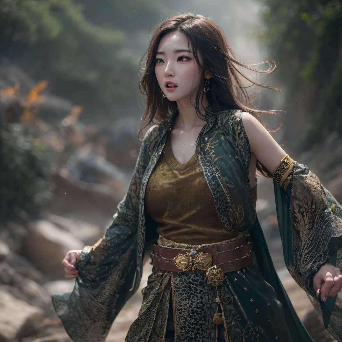 cgsociety cinématographique,，Scène de bataille dans un canyon tropical、Gros seins chinois、Pittoresque、trois Royaumes、humain、100 personnes、Vue au téléobjectif（CG）、Batailles CG intenses、haut niveau de détail、morceau de masséter、NSFW，Vêtement en gaze multicouche à manches longues，Gilet à séchage rapide，Pull en lin，Cape en peau de crocodile，épaulettes dorées, Cape motif marteau argenté, Poils bordeaux，Espionne à vapeur d&#39;eau，Douche fesses fruit vert gelée de lait poitrine plate，Genouillère en filet de poisson en soie de pin, space dance，Prisme hexagonal，Mettez un couteau à ananas saupoudré d&#39;or，Extrêmement heureux，Zhou Dongyu（Scène de bataille dans un canyon tropical）（（scènes））