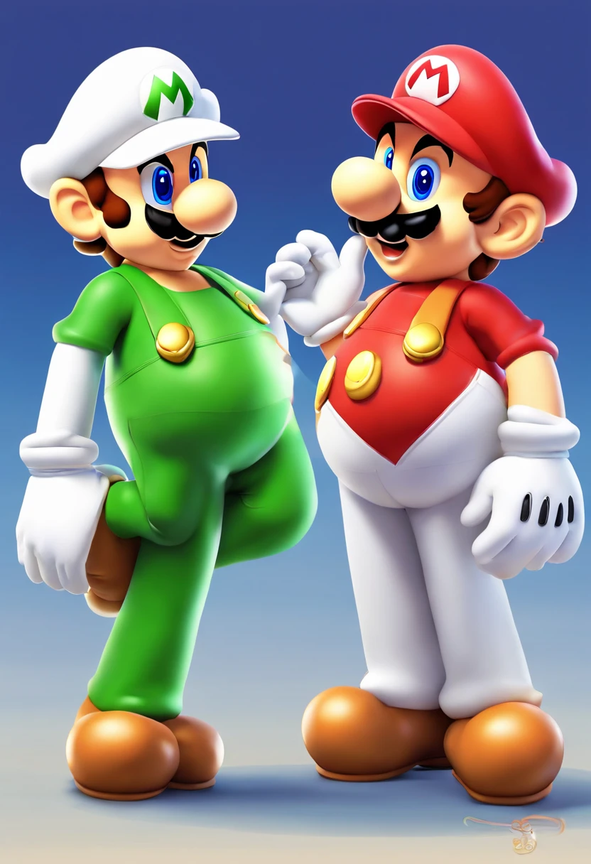 Two nintendo characters are standing next to each other - SeaArt AI