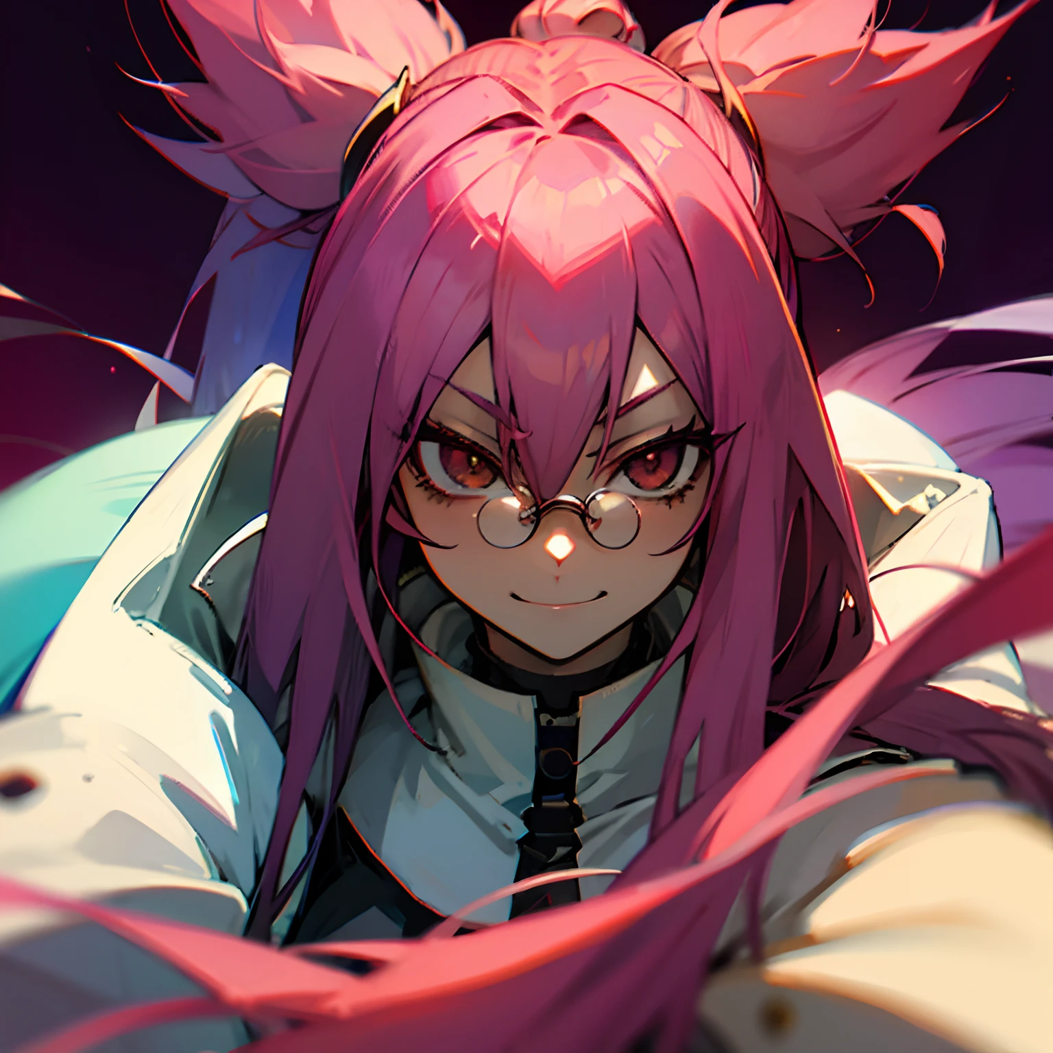 Kokonoe Mercury, glasses, face focus, ironic smile