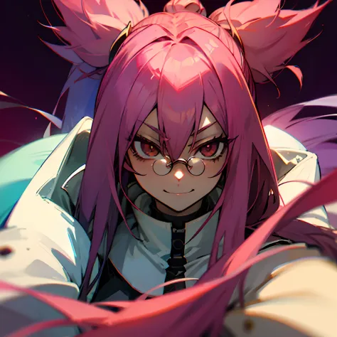 kokonoe mercury, glasses, face focus, ironic smile