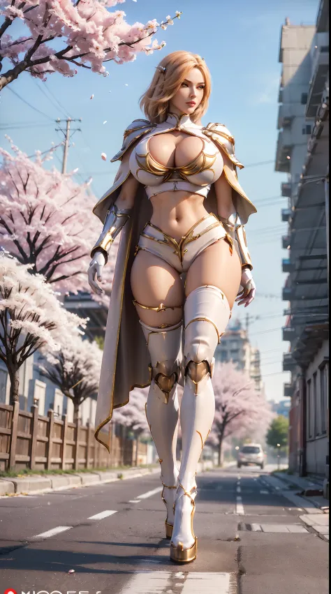 1GIRL, SOLO, (ssmile, makeup, beautifull eyes, red libs, gold dragon helm), (HUGE BOOBS:1.4), (MECHA GUARD ARM, GLOVES), (white, GIRL IN MECHA CYBER ARMOR CROP TOP, ROYAL CAPE, CLEAVAGE, SKINTIGHT HOTPANTS, HIGH HEELS:1.4), (SLENDER BODY, SEXY LONG LEGS, F...