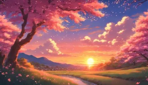 Aesthetic Anime Sunset Background Artwork #4