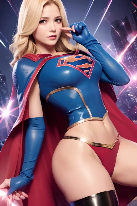Supergirl sendo mantida em cativeiro pela magia de Zatanna.  Supergirl's breasts are the size of watermelons