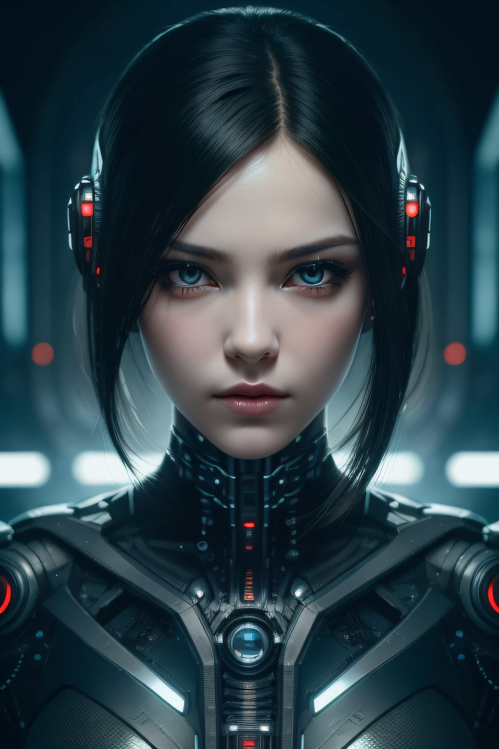 Centered portrait of an ultra detailed Mechanical Cyberpunk Female ...