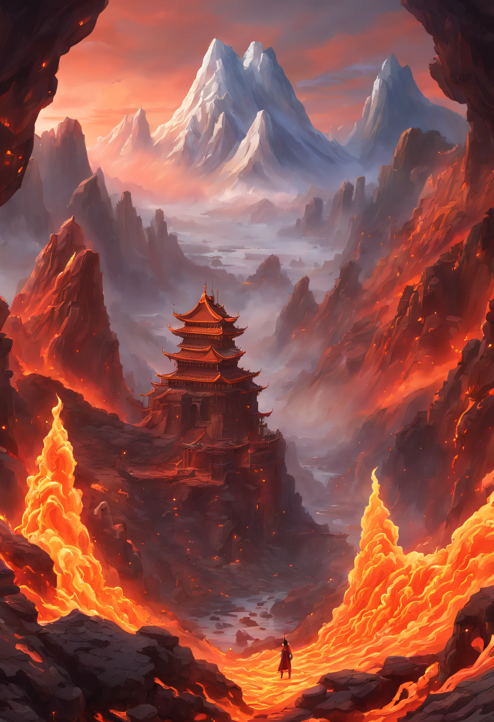 (Stickers)，(Sticker)，(Best quality,Masterpiece, iintricate,Hyper-detailing,8K  UHD,超高分辨率，extremely detailed CG unity wallpaper) ,Great Wilderness East Meridian，Fire unicorn，Fire unicorn in volcanic lava，Surrounded by lightning，Stand on volcanic lava，The peaks are steep，Strange rocks，salama，magma，Dreamland Wonderland、fanciful，Riding，Traditional Chinese elements，Illustrative myths，Fuyao Legend，Dappled light，Hazy haze，mystical aura，tmasterpiece，k hd，Rich in color，Detailed details，Seven colors@Goodbye ideal