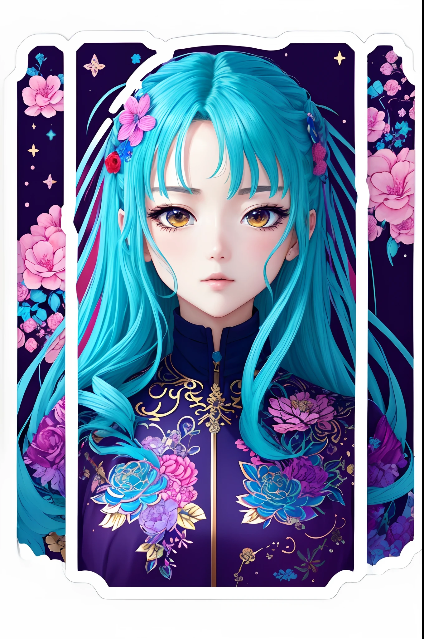 ((stickers))，((sticker))，1girll, With a sword, Anime style，Dreamland Wonderland、fanciful，tmasterpiece，k hd，Rich in color，Detailed details，Seven colors,(Best quality,Masterpiece, iintricate,Hyper-detailing,8K  UHD,Ultra-high resolution，extremely detailed CG unity wallpaper)